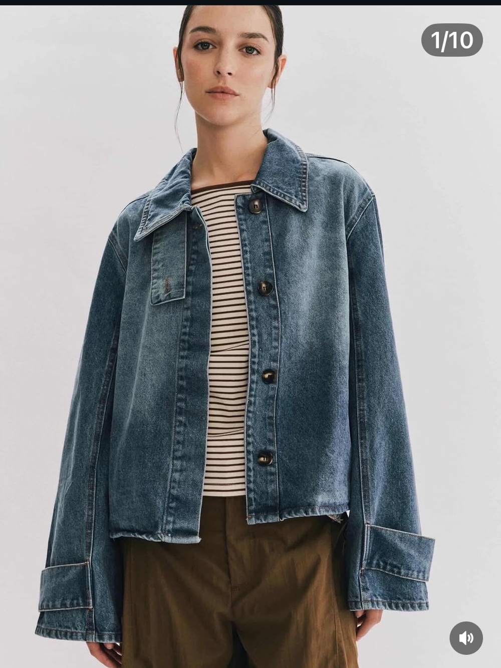 Zara high neck denim jacket